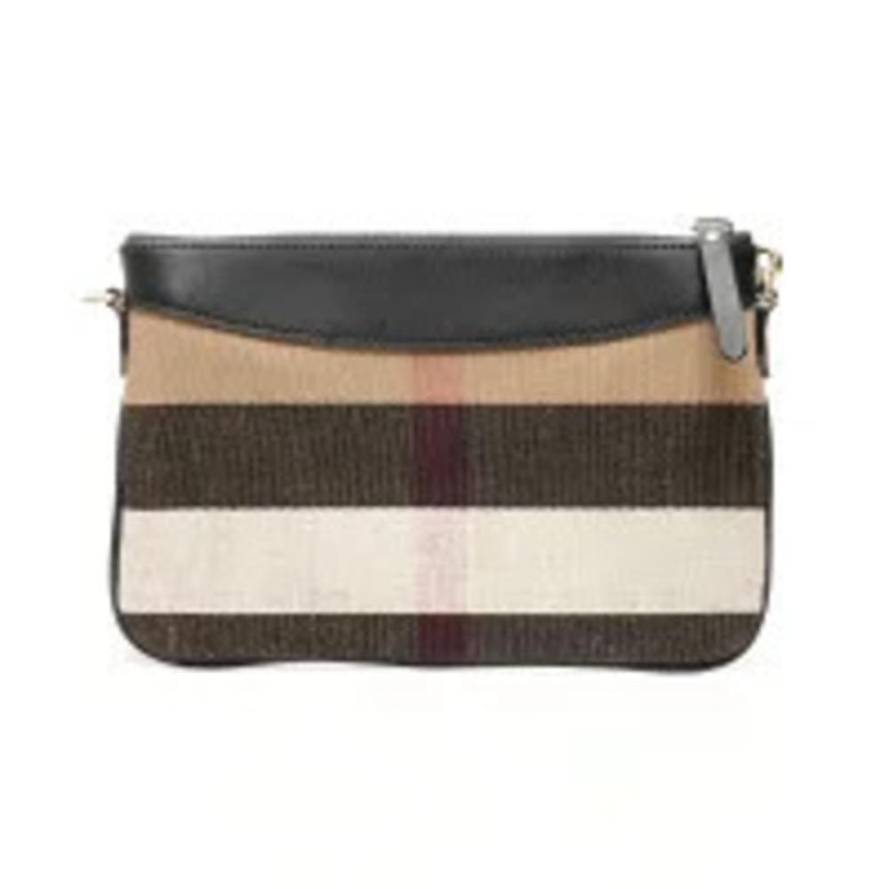 Burberry Canvas Shoulder Check Nova Leather Brown Bag